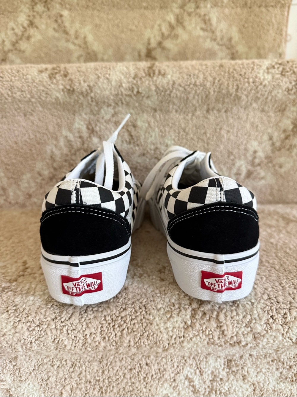 Black & White Checkerboard Skate Sneakers - Picture 3 of 5